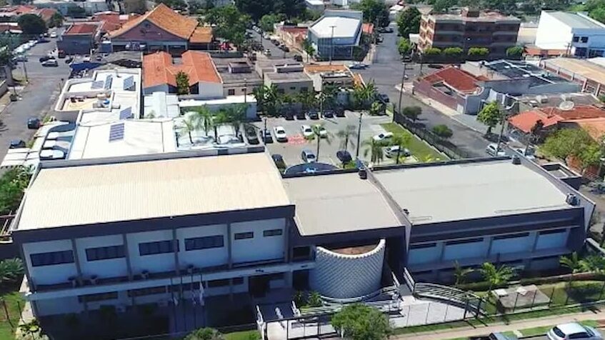Vista aérea da sede da AEAARP em Ribeirão Preto, associação de engenheiros, arquitetos e agrônomos.